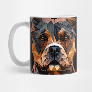 Triangle Dog 1 - Abstract polygon animal face staring Mug